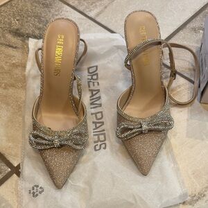 Dream Pairs Women's Sparkling Bow Heels - Gold